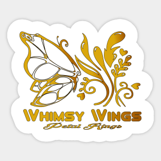 Gold Wings Butterfly Flower Lovers Best Gift Life Style Sticker